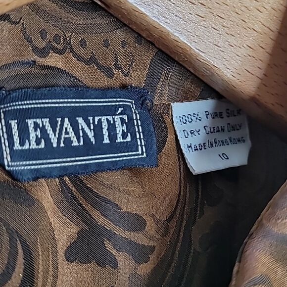 Vintage Levante Silk Shirt Size 10 - Picture 6 of 7